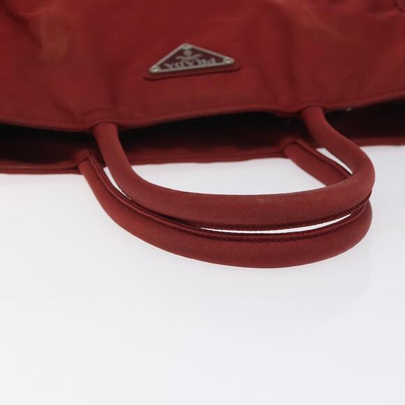 PRADA Hand Bag Nylon Red Silver - Picture 7 of 9